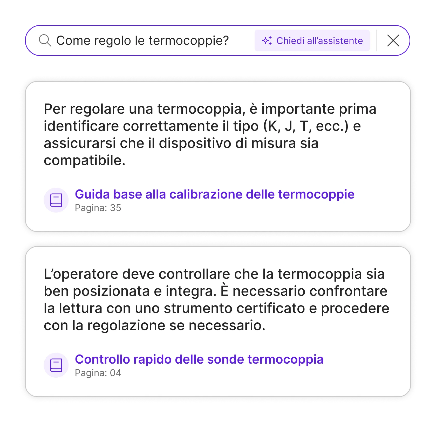 risposta tecnica basata su documentazione esterna, usando la ricerca semantica
